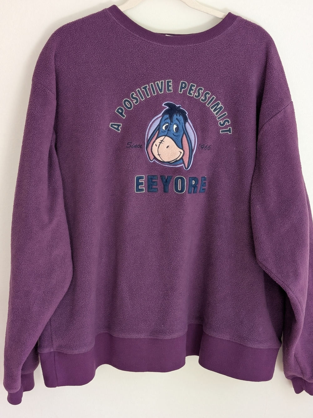 Vintage Eeyore Purple Fleece Sweatshirt - A Positive Pessimist